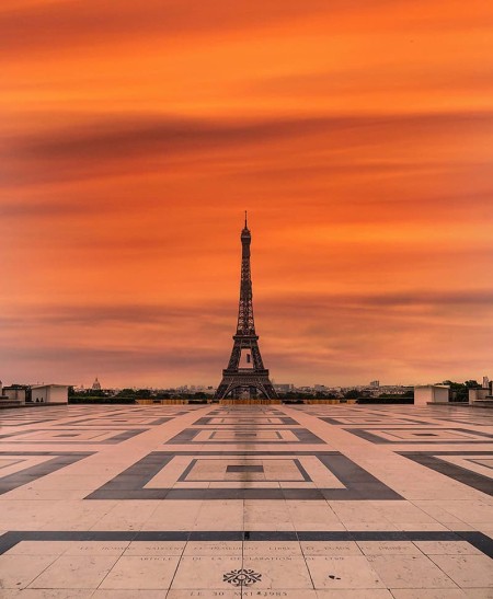 Tour Eiffel depuis le Trocadéro lever de soleil